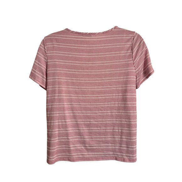 Notations Women Size 2X Tie Waist Button Up Shimmer Textured Stripe NWT - Picture 6 of 8